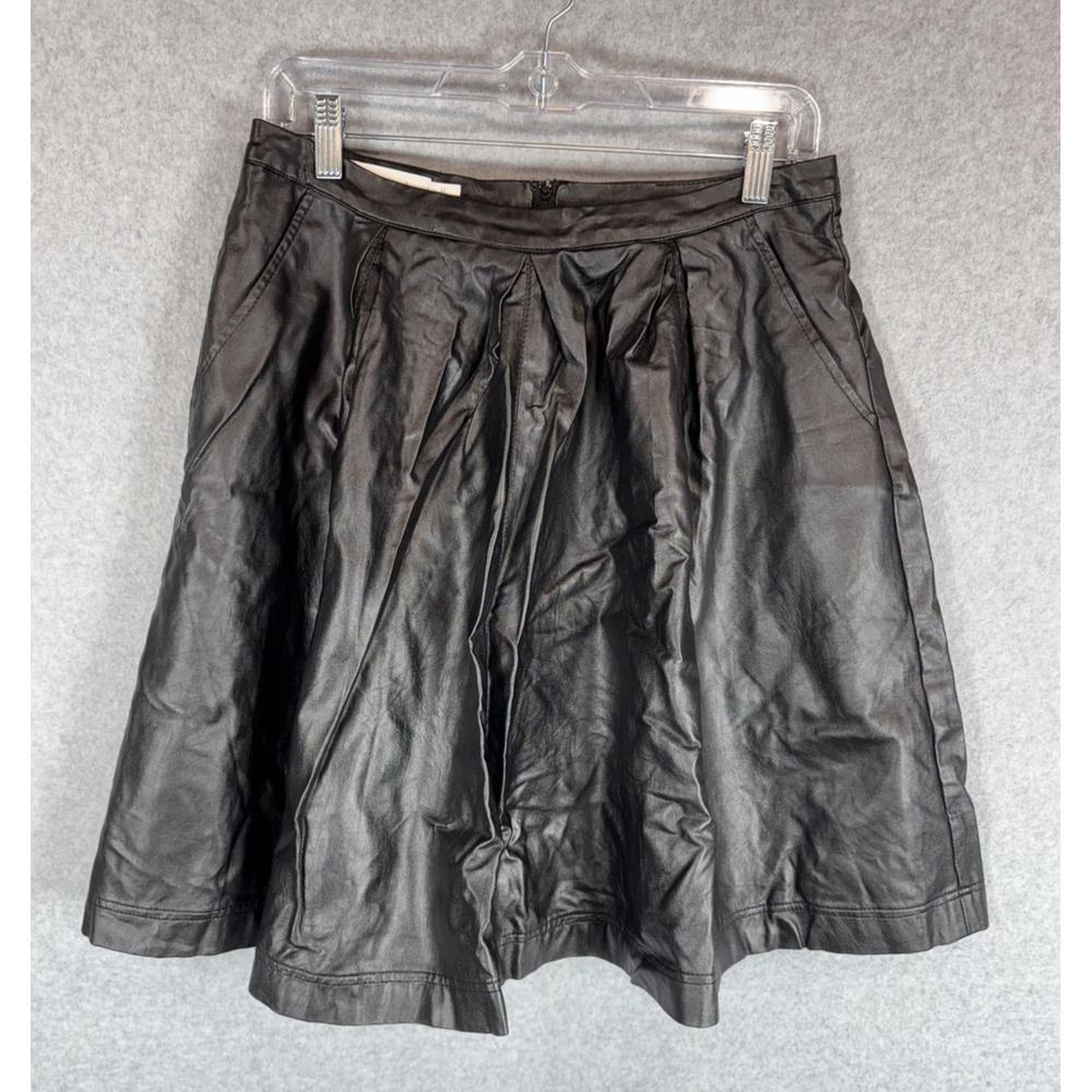 Bishop‎ + Young Skirt Womens Medium Faux Leather Pleated A-Line SKW0226 Chic